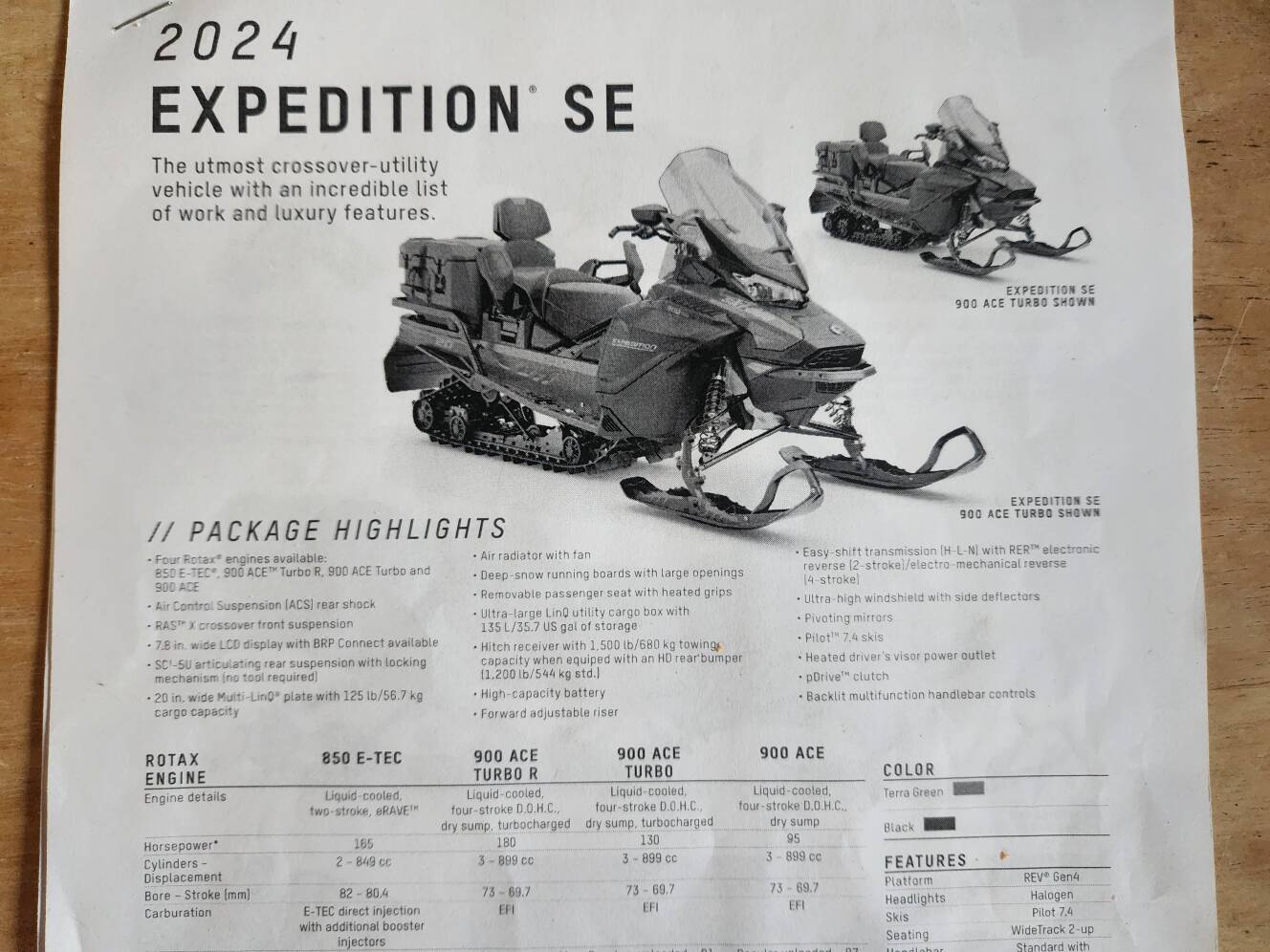A photo of this 2024 Ski-Doo EXPEDITION SE 900 ACE TURBO R 154 1.8
