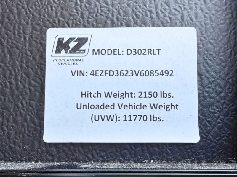 2027 KZ RV Durango D302RLT
