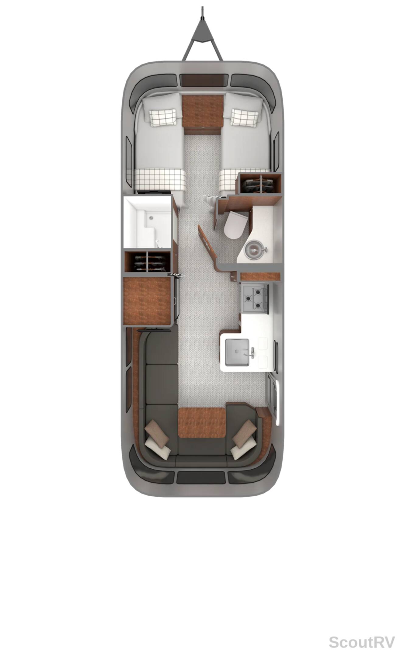 A photo of this 2027 Airstream Globetrotter 25FB Twin