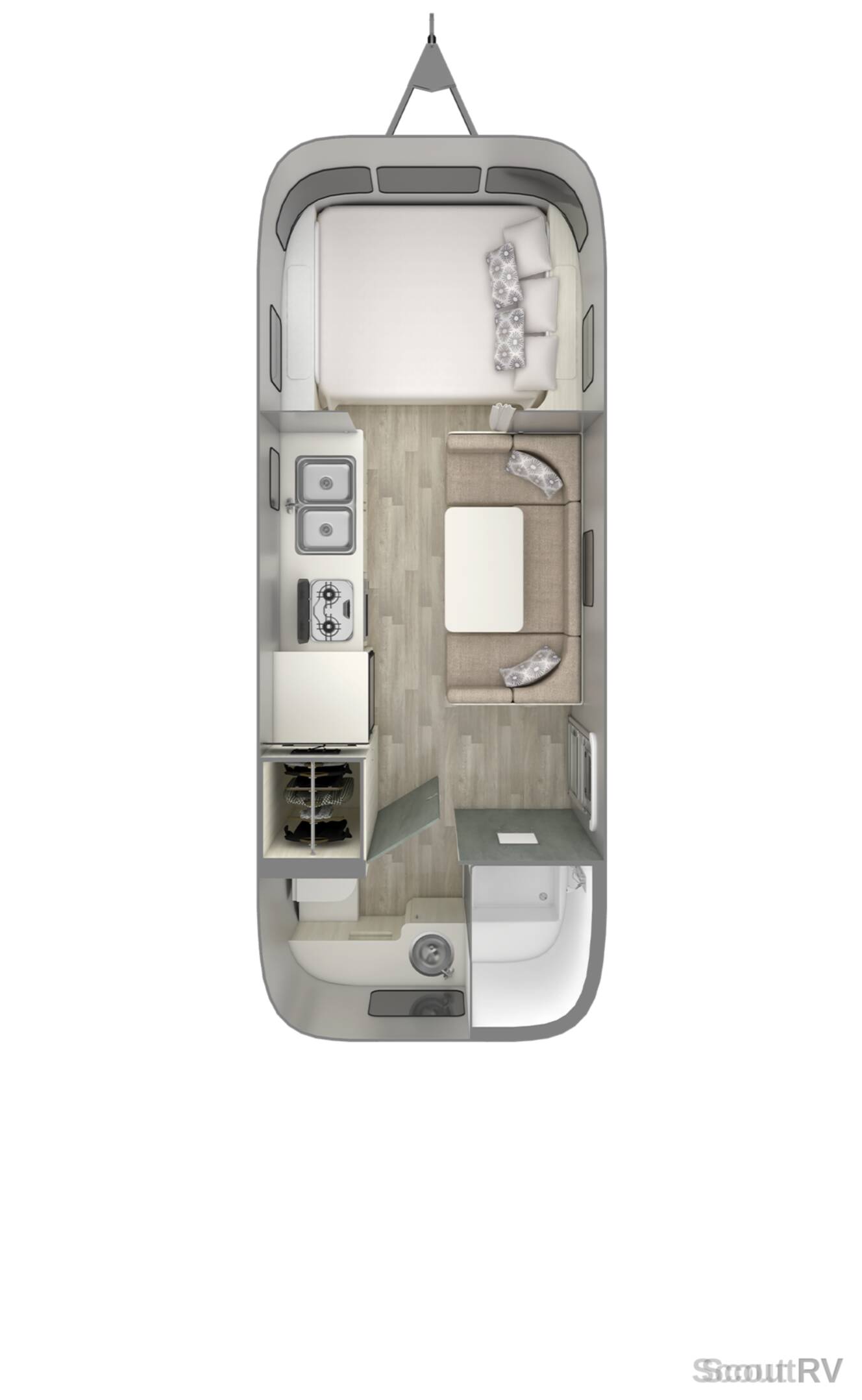A photo of this 2024 Airstream Bambi 22FB