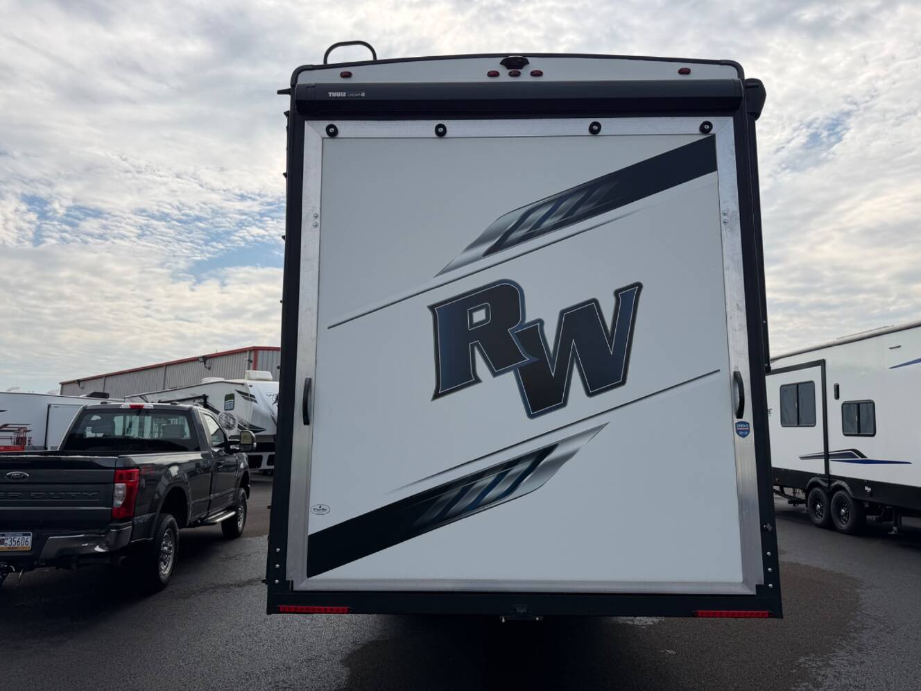 A photo of this 2022 Heartland Road Warrior Toy Hauler Series 351