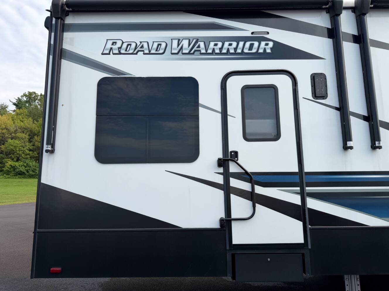 A photo of this 2022 Heartland Road Warrior Toy Hauler Series 351