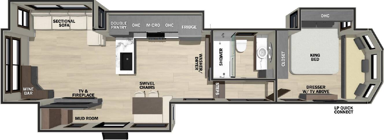 A photo of this 2026 Forest River Cedar Creek Cottage 412FWC