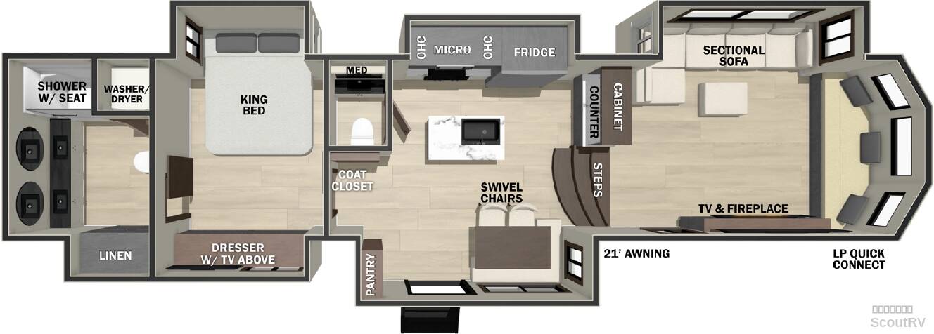 A photo of this 2026 Forest River Cedar Creek Cottage 413FWC