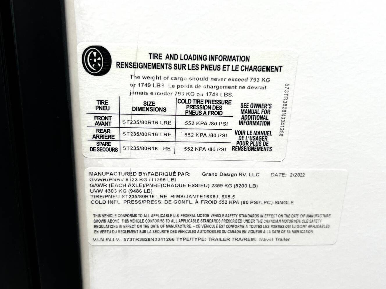 A photo of this 2022 Grand Design Reflection 315RLTS