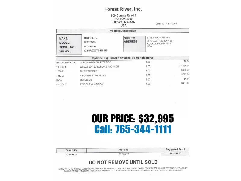 2026 Forest River Flagstaff Micro Lite 22SQS