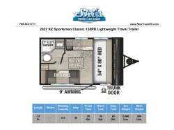 2027 KZ RV Sportsmen Classic 130RD