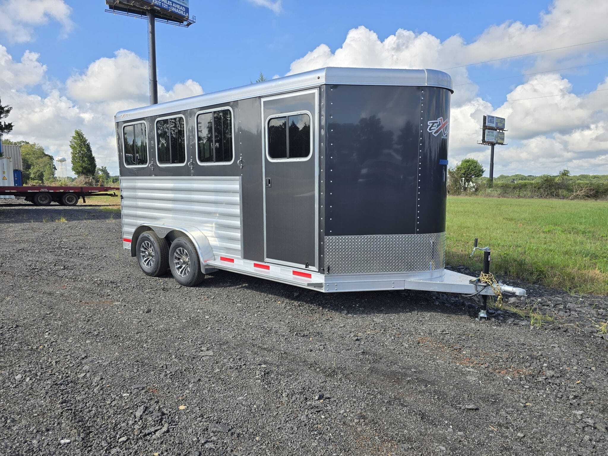 2026 Exiss trailer 614 All Aluminum 3 Horse Slant Load Trailer With Remova in Byron, GA