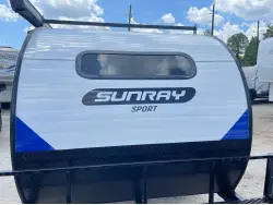 2022 Sunset Park RV Sunray 109E Hauler Sport With Bike Rack Lifted Outside