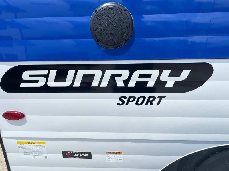 2022 Sunset Park RV Sunray 109E Hauler Sport With Bike Rack Lifted Outside