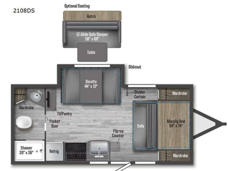 2022 Winnebago Industries Towables Micro Minnie 2108DS in middlebury IN