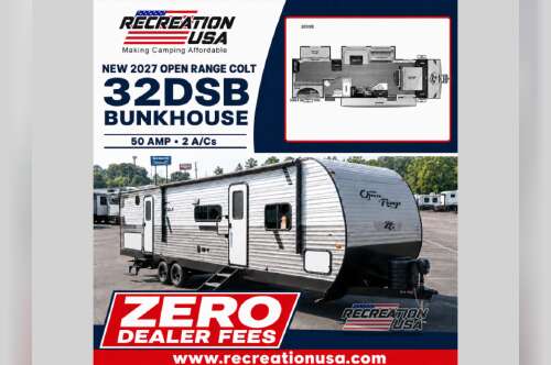 2027 Open Range Rv Colt 32DSB in longs SC