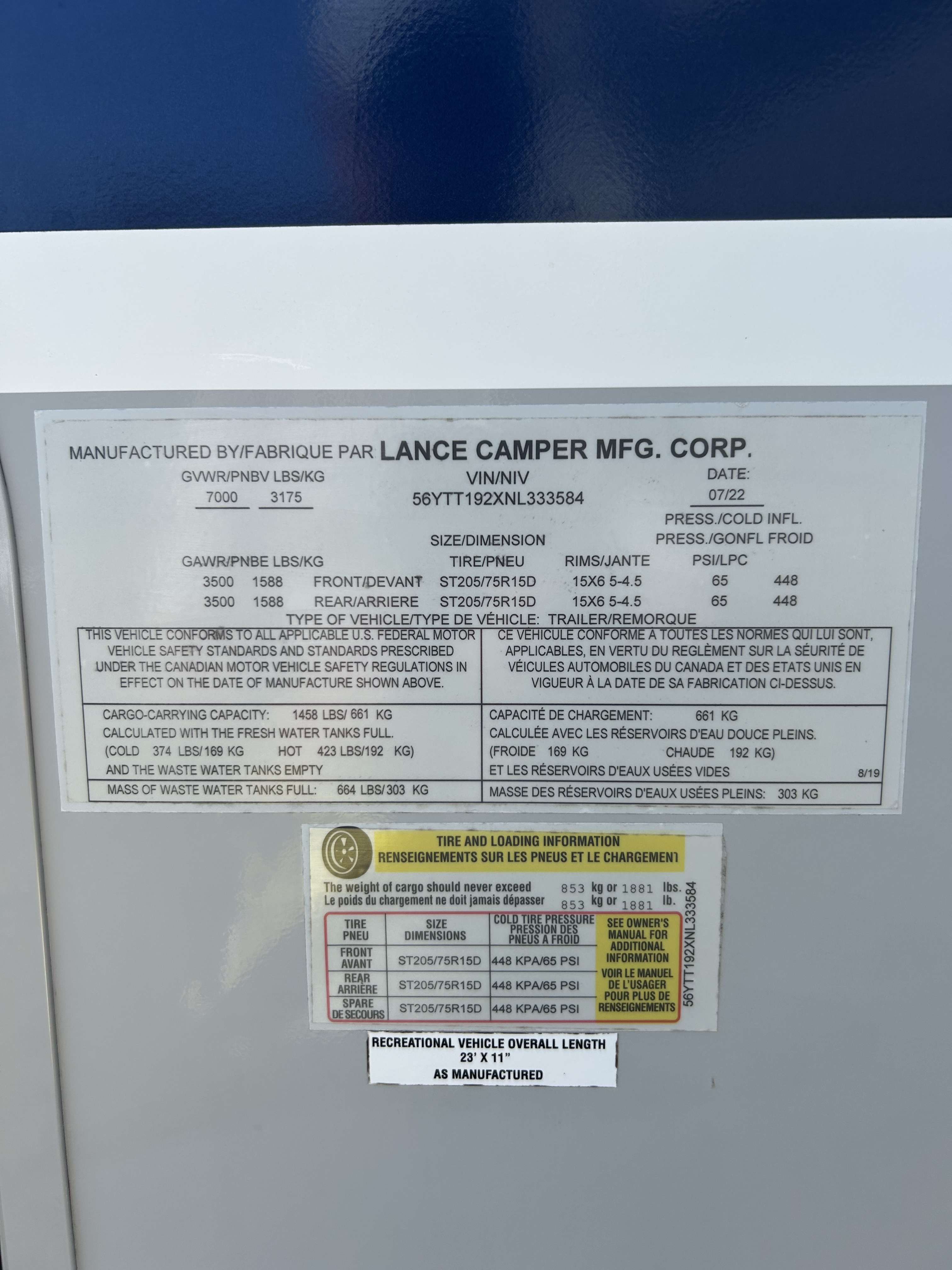 2022 Lance 1995 TRAVEL TRAILER RV