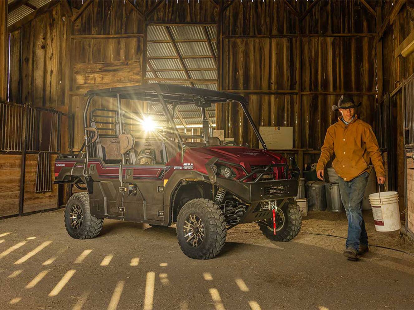 A photo of this 2026 Kawasaki MULE PRO-FXT™ 1000 Platinum Ranch Edition