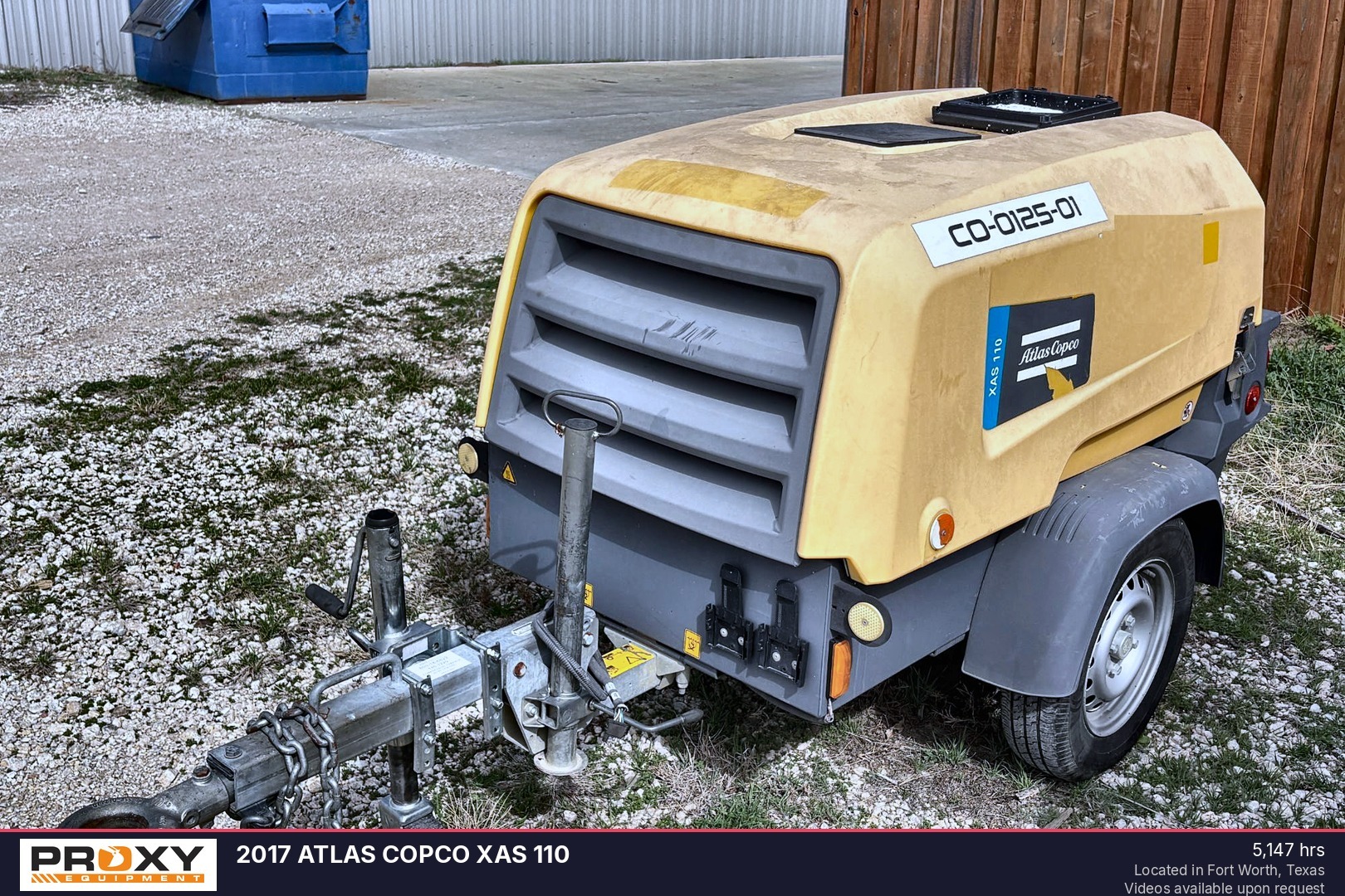 2017 ATLAS COPCO XAS 110 in Fort Worth, TX