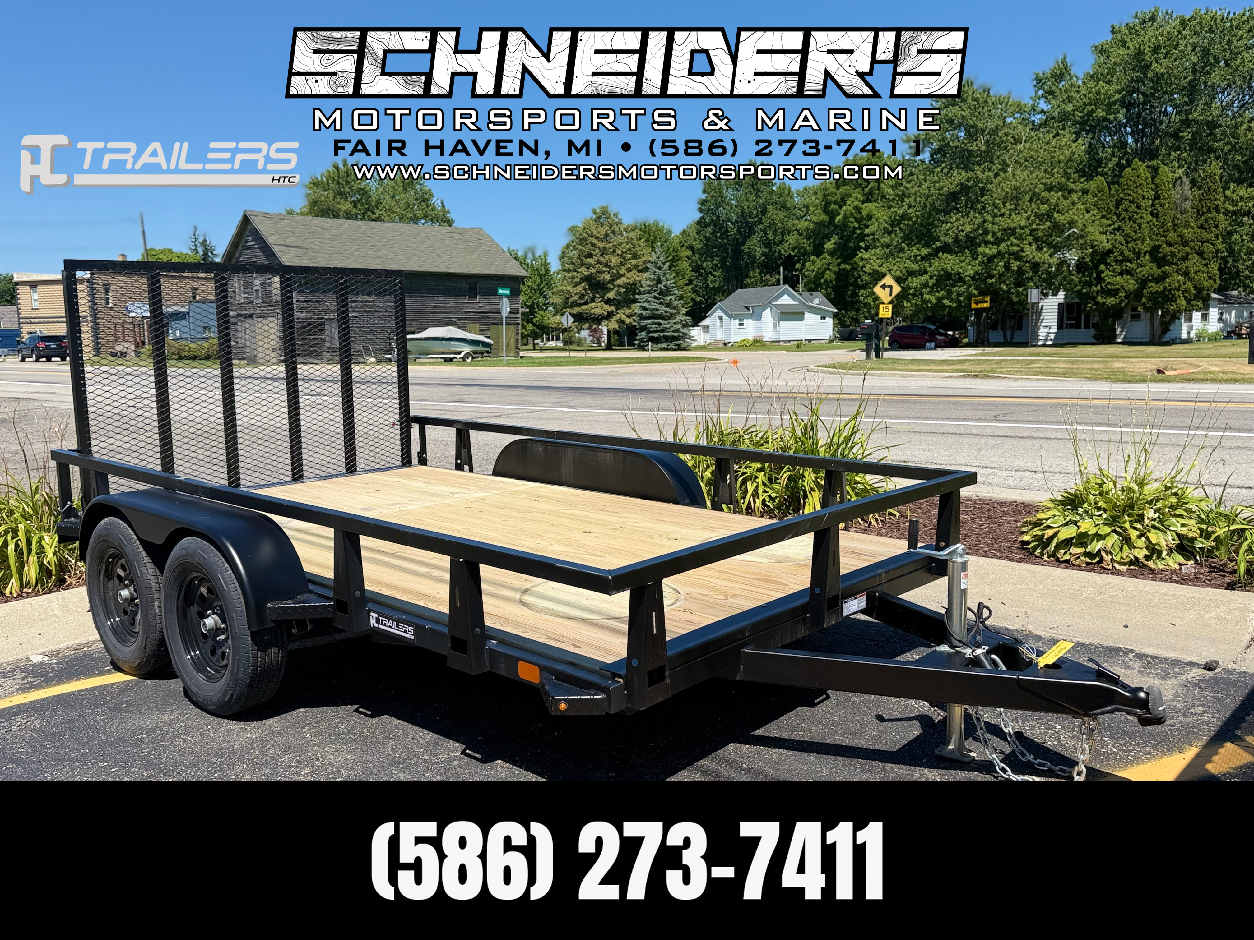 2026 HTC Trailers 7x12 Tandem Axle Steel Utility Trailer in Fair Haven, MI