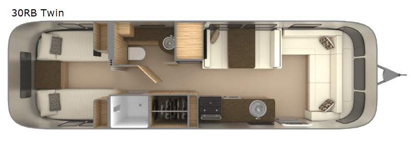 A photo of this 2018 Airstream Flying Cloud 30FB Bunk