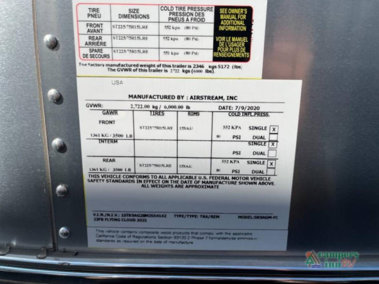 A photo of this 2021 Airstream Flying Cloud 23FBQ