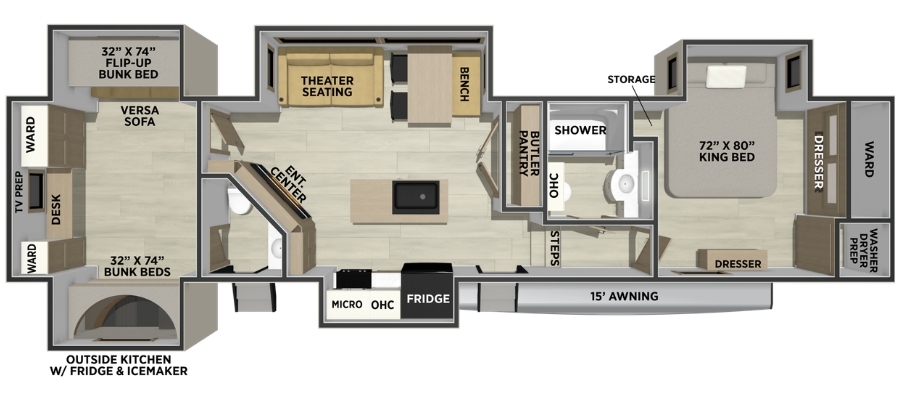 2027 Forest River Sandpiper 3844QUAD in lakeview OH