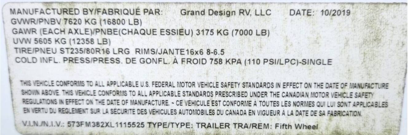 A photo of this 2020 Grand Design Momentum G Class 328G