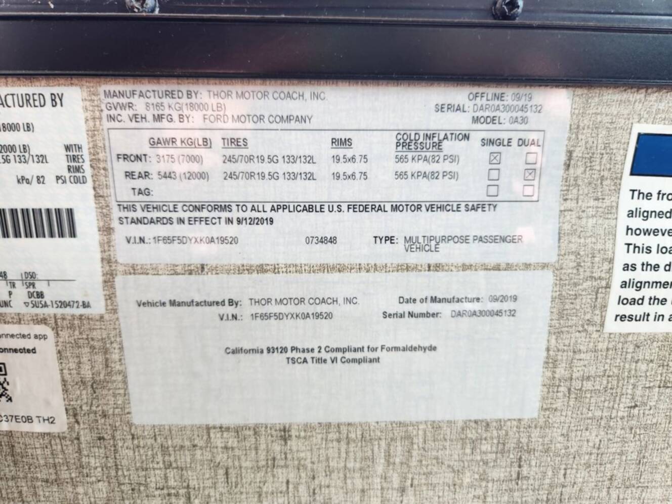 A photo of this 2019 Thor Motor Coach FREEDOM TRAVELER A30