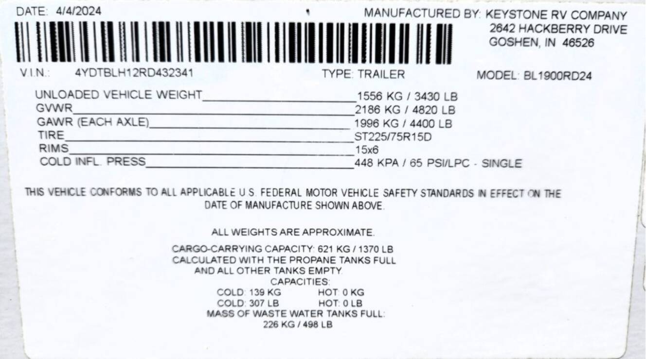 A photo of this 2024 Keystone Rv Bullet Crossfire Single 1900RD