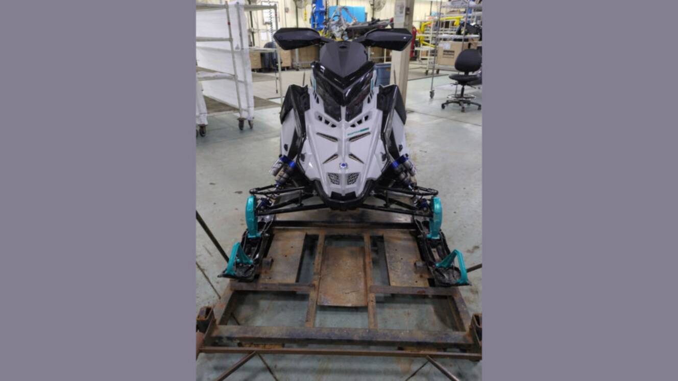 A photo of this 2025 Polaris® 9R Switchback Assault 146 Ghost White Metallic / Gloss 