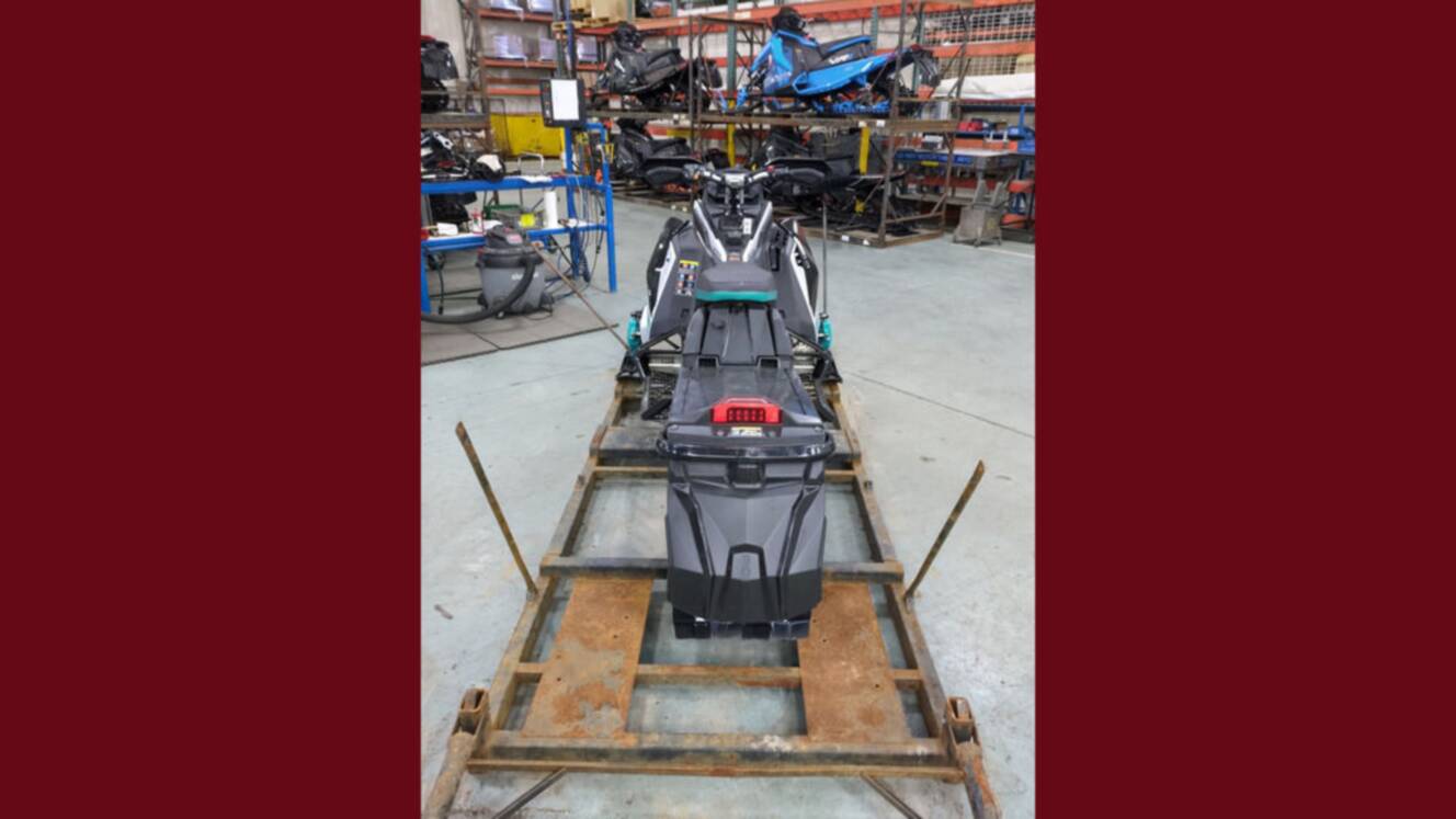 A photo of this 2025 Polaris® 9R Switchback Assault 146 Ghost White Metallic / Gloss 