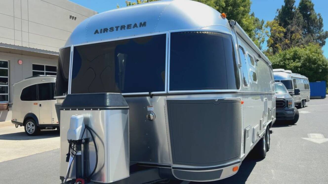 A photo of this 2016 Airstream Flying Cloud 28 Rear Bed Twin