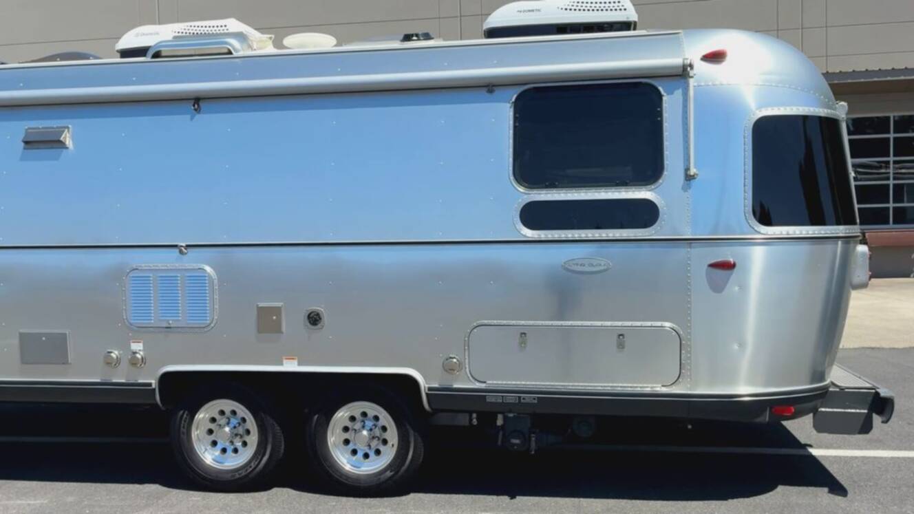 A photo of this 2016 Airstream Flying Cloud 28 Rear Bed Twin