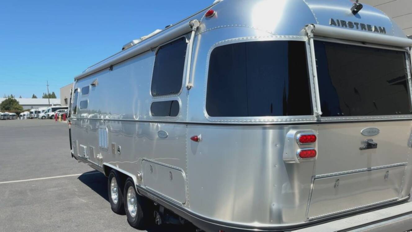 A photo of this 2016 Airstream Flying Cloud 28 Rear Bed Twin