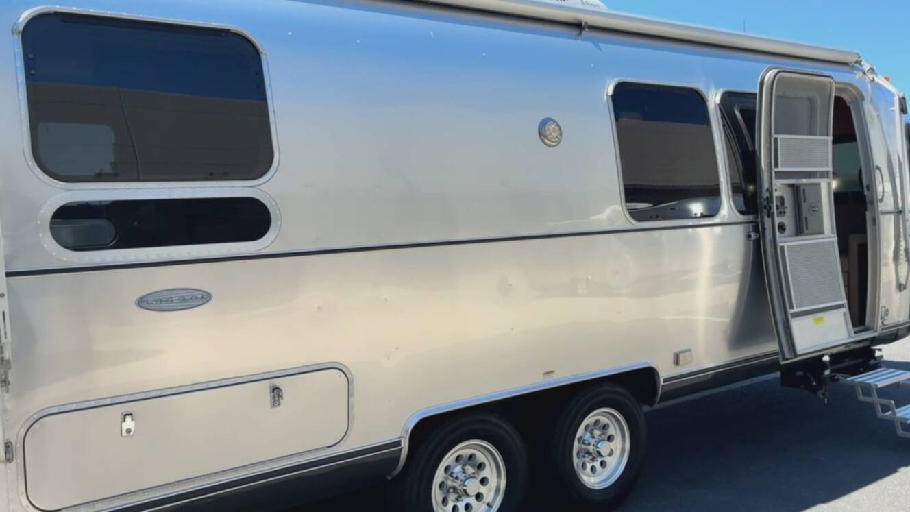 A photo of this 2016 Airstream Flying Cloud 28 Rear Bed Twin