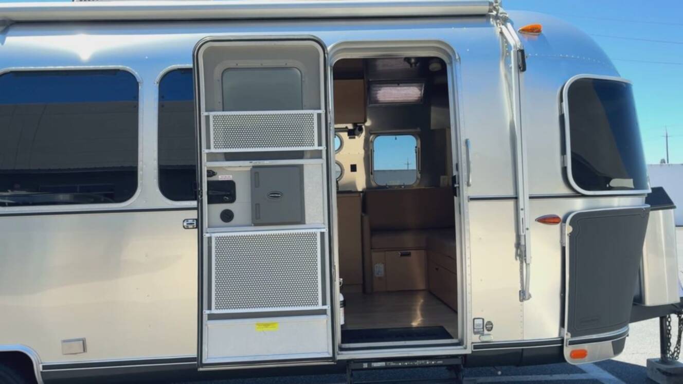 A photo of this 2016 Airstream Flying Cloud 28 Rear Bed Twin