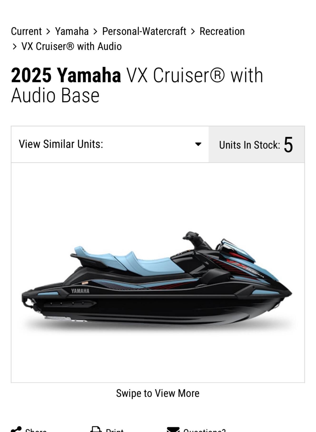 A photo of this 2025 Yamaha VX110 CRUISER