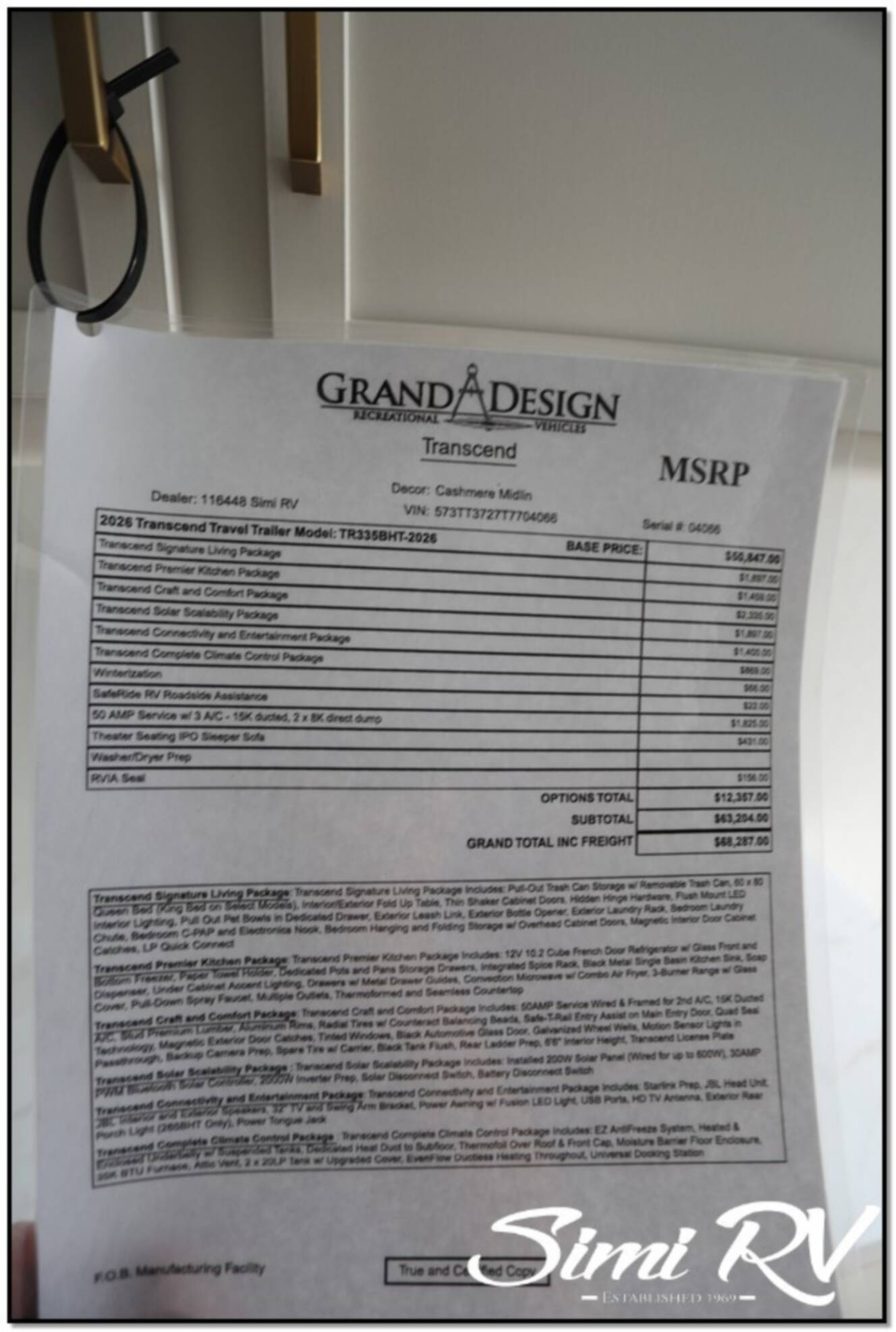 A photo of this 2026 Grand Design Transcend 335BHT