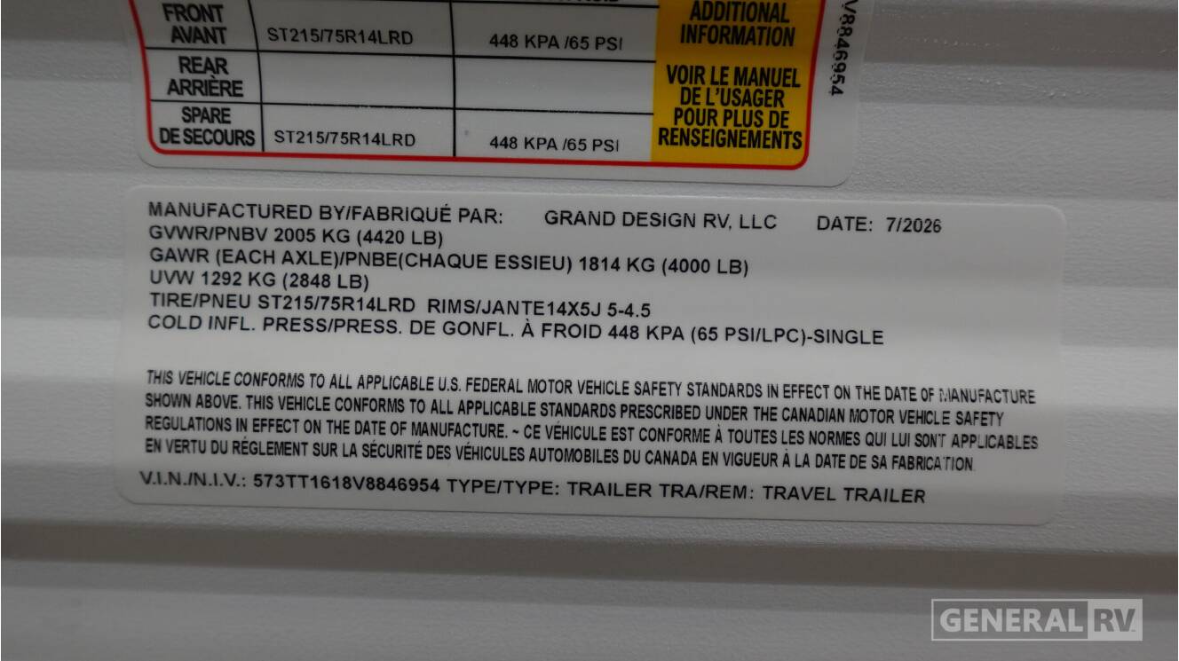 A photo of this 2027 Grand Design TRANSCEND LITE 121RBL