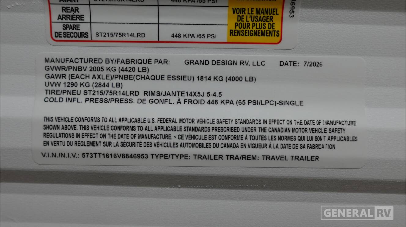 A photo of this 2027 Grand Design Transcend Lite 121RBL