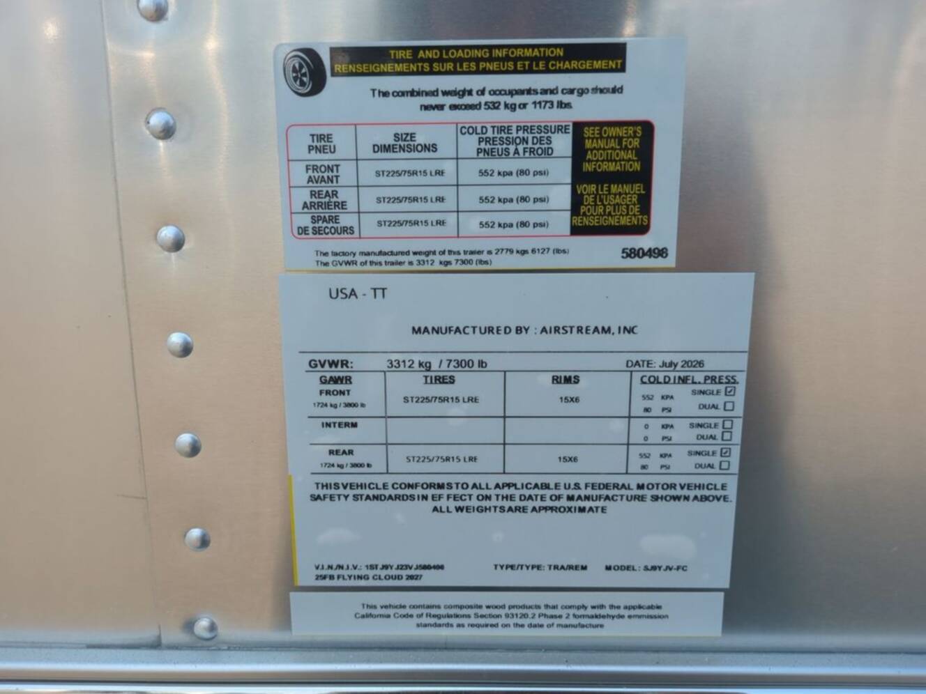 A photo of this 2027 Airstream Flying Cloud 25FB