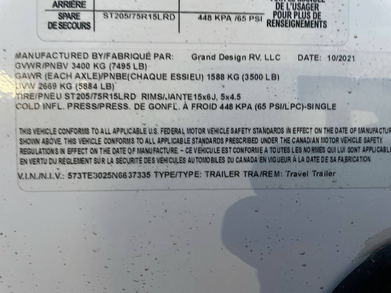 A photo of this 2022 Grand Design IMAGINE 2500RL