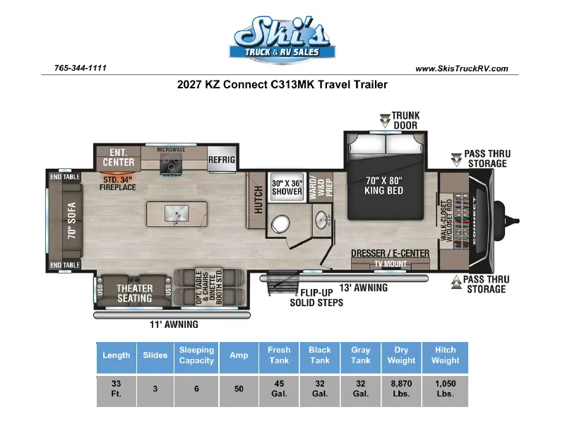 2027 KZ RV Connect C313MK
