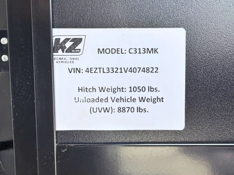 2027 KZ RV Connect C313MK