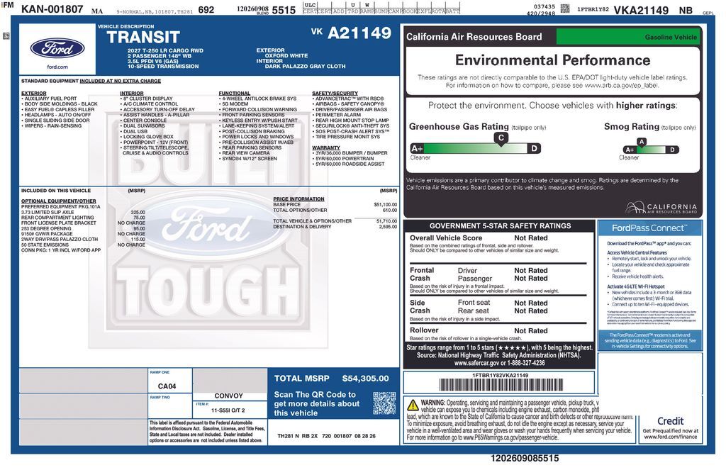2027 FORD TRANSIT 250 in Lowell, MA