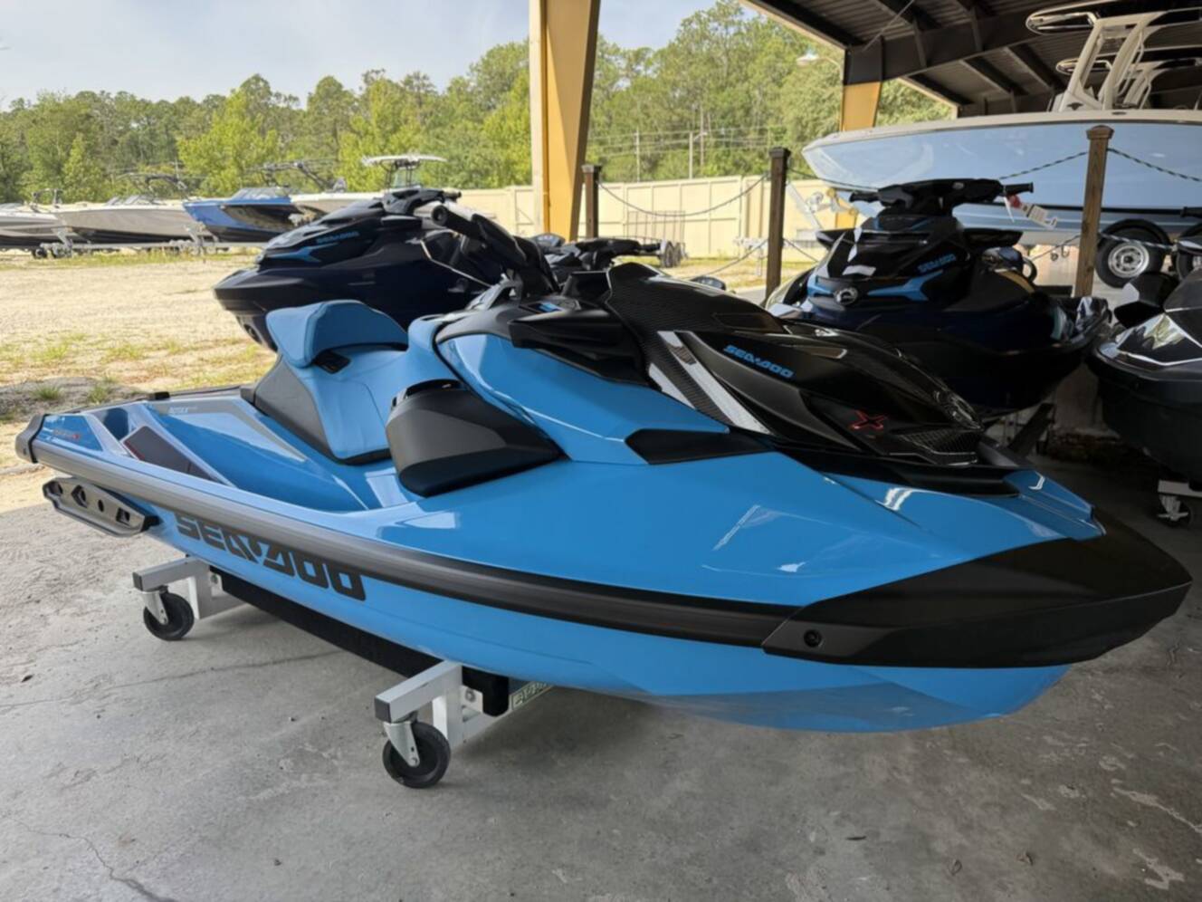A photo of this 2026 Sea-Doo RXP-X 325 Tech, BRP Premium A, iBR Gulfstream Blue P