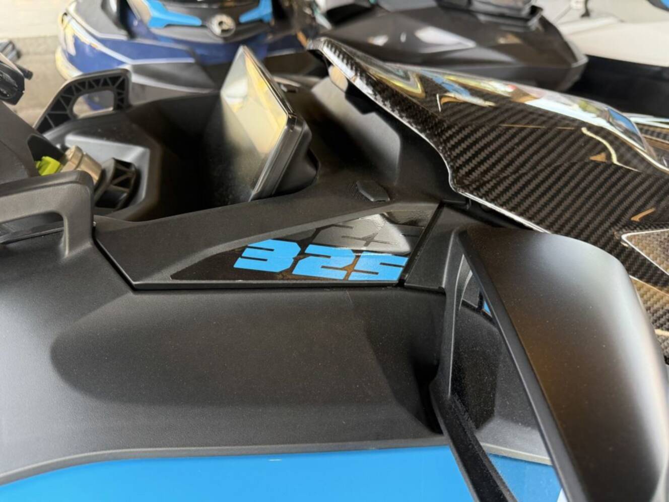 A photo of this 2026 Sea-Doo RXP-X 325 Tech, BRP Premium A, iBR Gulfstream Blue P