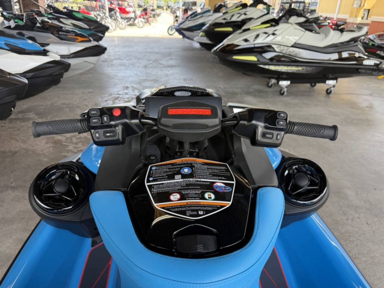 A photo of this 2026 Sea-Doo RXP-X 325 Tech, BRP Premium A, iBR Gulfstream Blue P