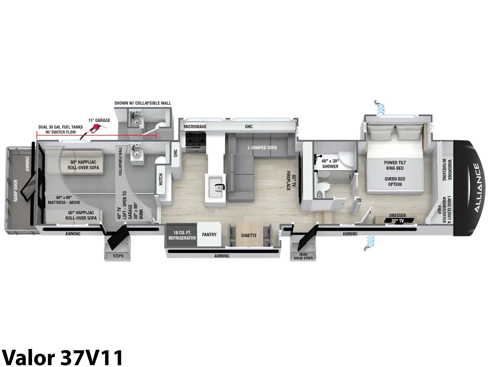 2027 Alliance Valor 37V11 Standard Travel Trailer in grants pass OR