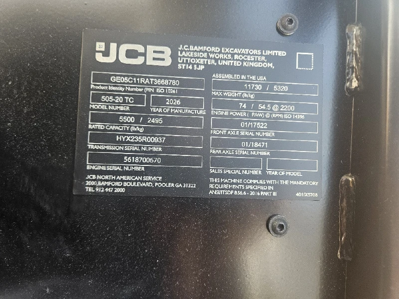 2026 JCB 505-20TC