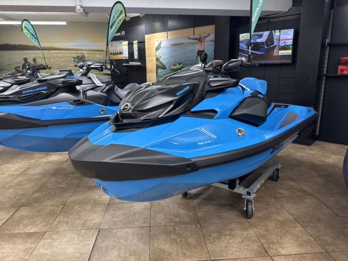 A photo of this 2026 Sea-Doo RXP-X 325 Tech, BRP Premium A, iBR Gulfstream Blue P