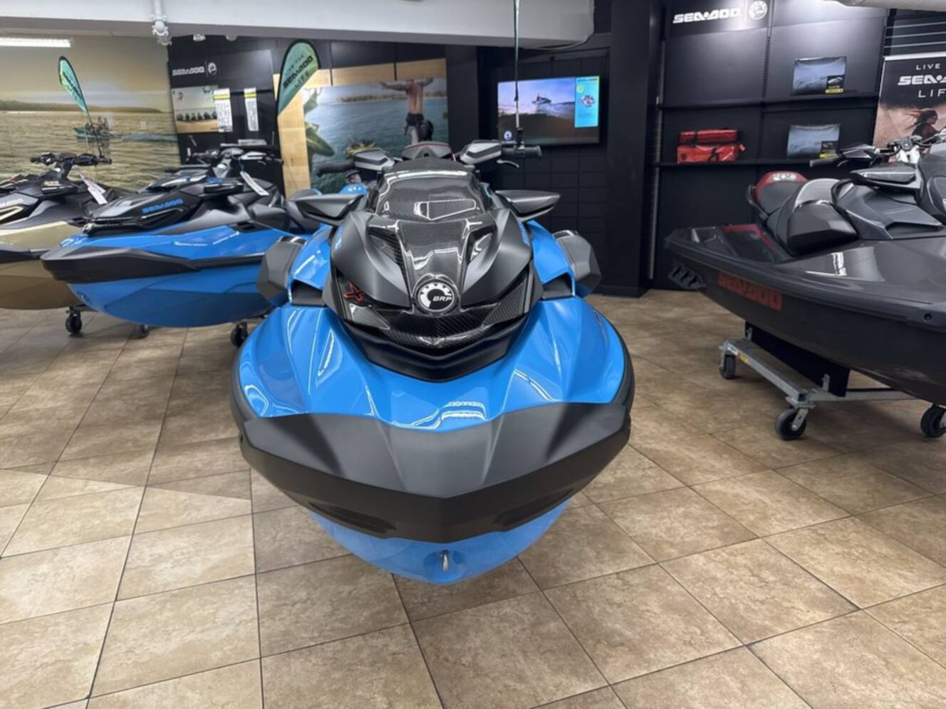 A photo of this 2026 Sea-Doo RXP-X 325 Tech, BRP Premium A, iBR Gulfstream Blue P