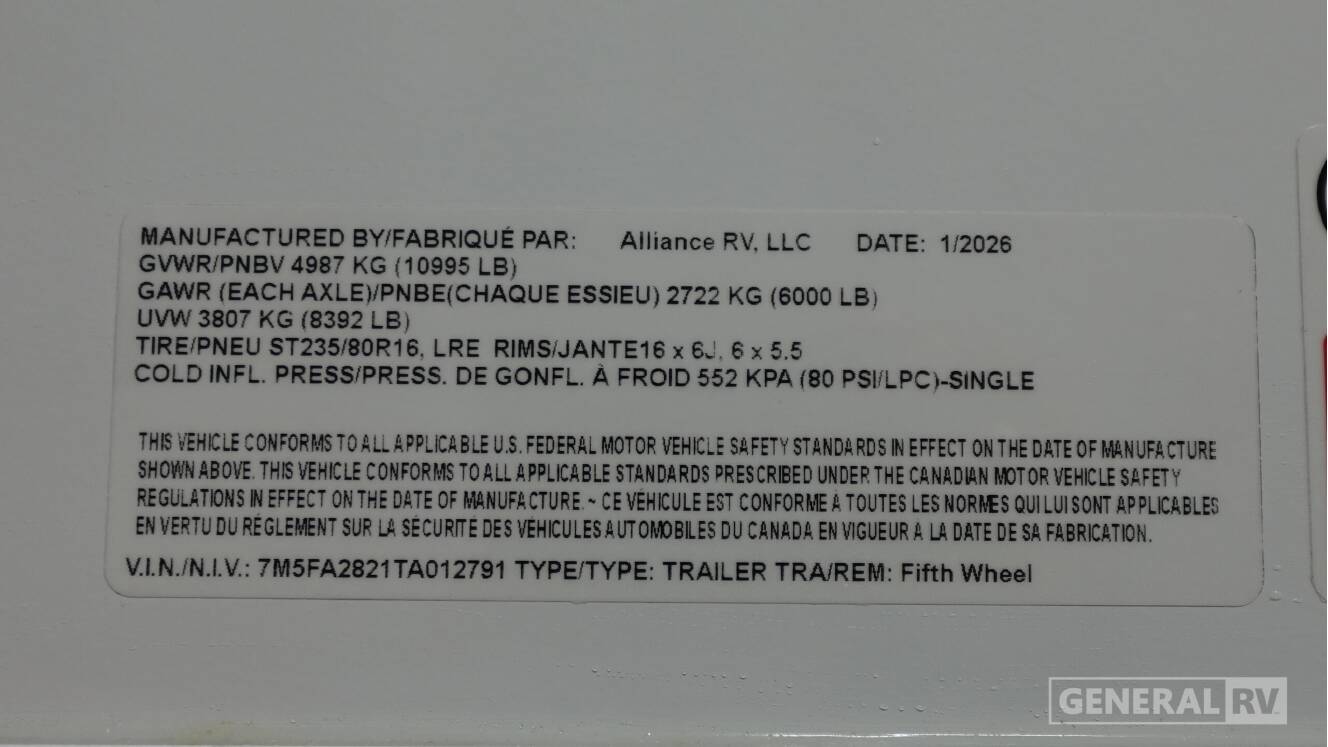 A photo of this 2026 Alliance Rv AVENUE ALL-ACCESS 23ML